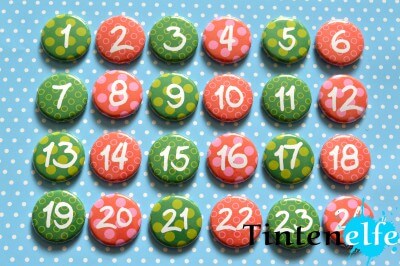 24 Adventskalenderzahlen als Buttons 24 Adventskalenderzahlen als Buttons