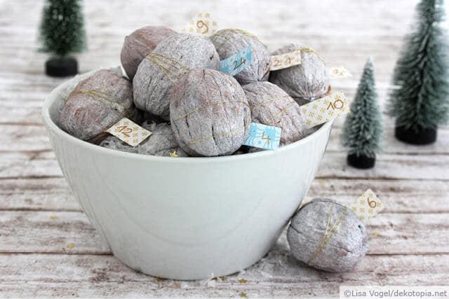 Adventskaleder aus Nüssen
