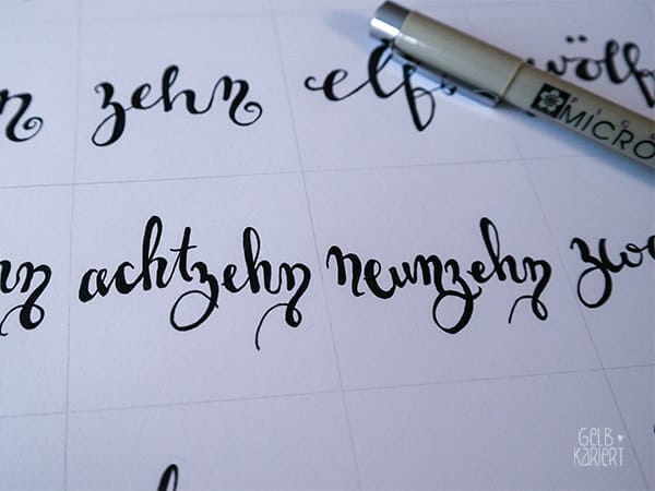 Handlettering Adventskalenderzahlen
