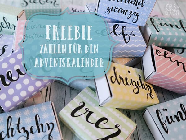 Handlettering Adventskalenderzahlen