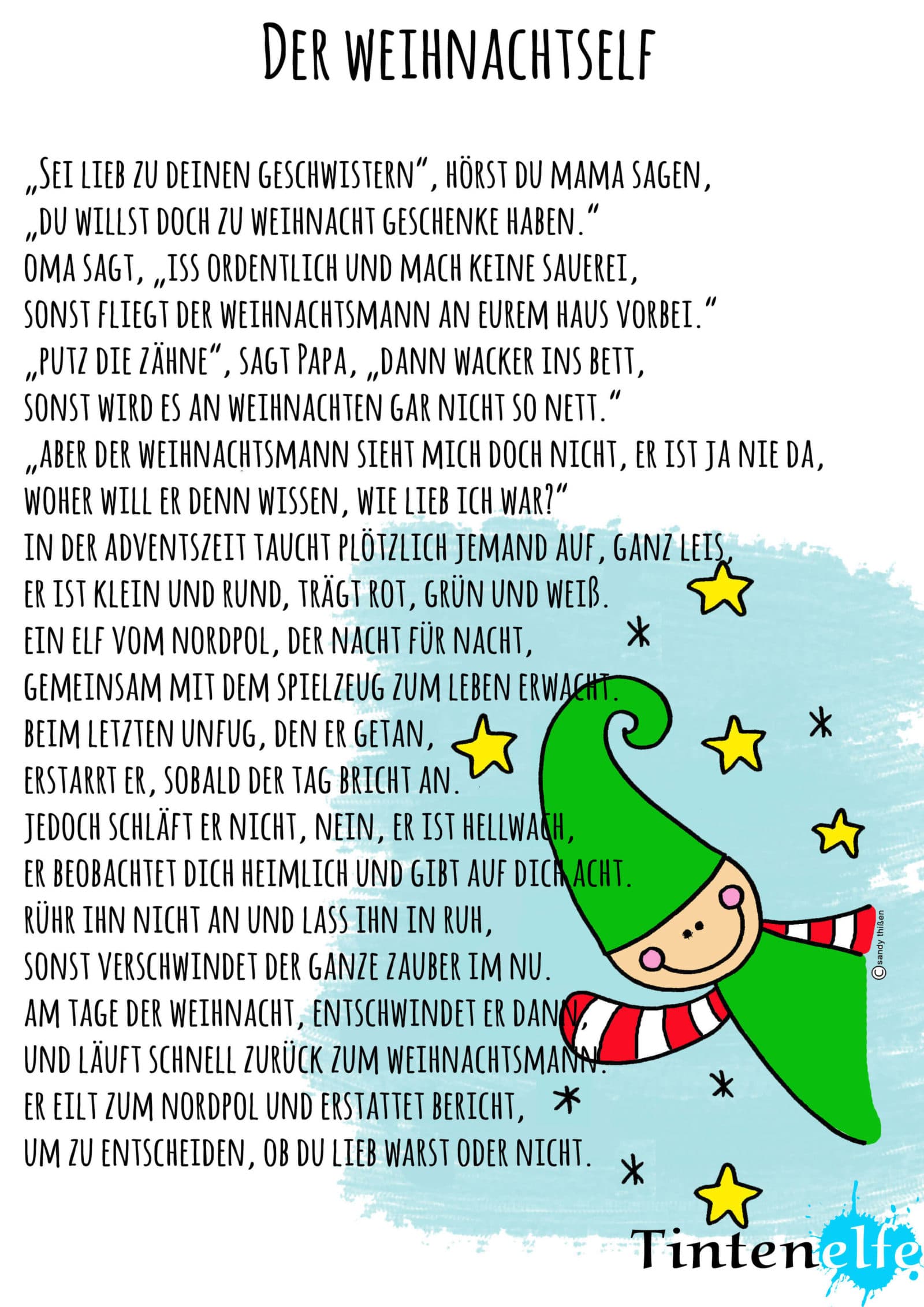 DIY – Adventsgeschichte zum download, Elf nähen und ein Büchlein basteln