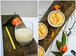 Mandarinen im Doppelpack: Quark-Grieß-Aufläufchen und Mandarinen-Lassi mit Kefir