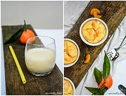 Mandarinen im Doppelpack: Quark-Grieß-Aufläufchen und Mandarinen-Lassi mit Kefir
