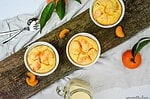 Mandarinen im Doppelpack: Quark-Grieß-Aufläufchen und Mandarinen-Lassi mit Kefir