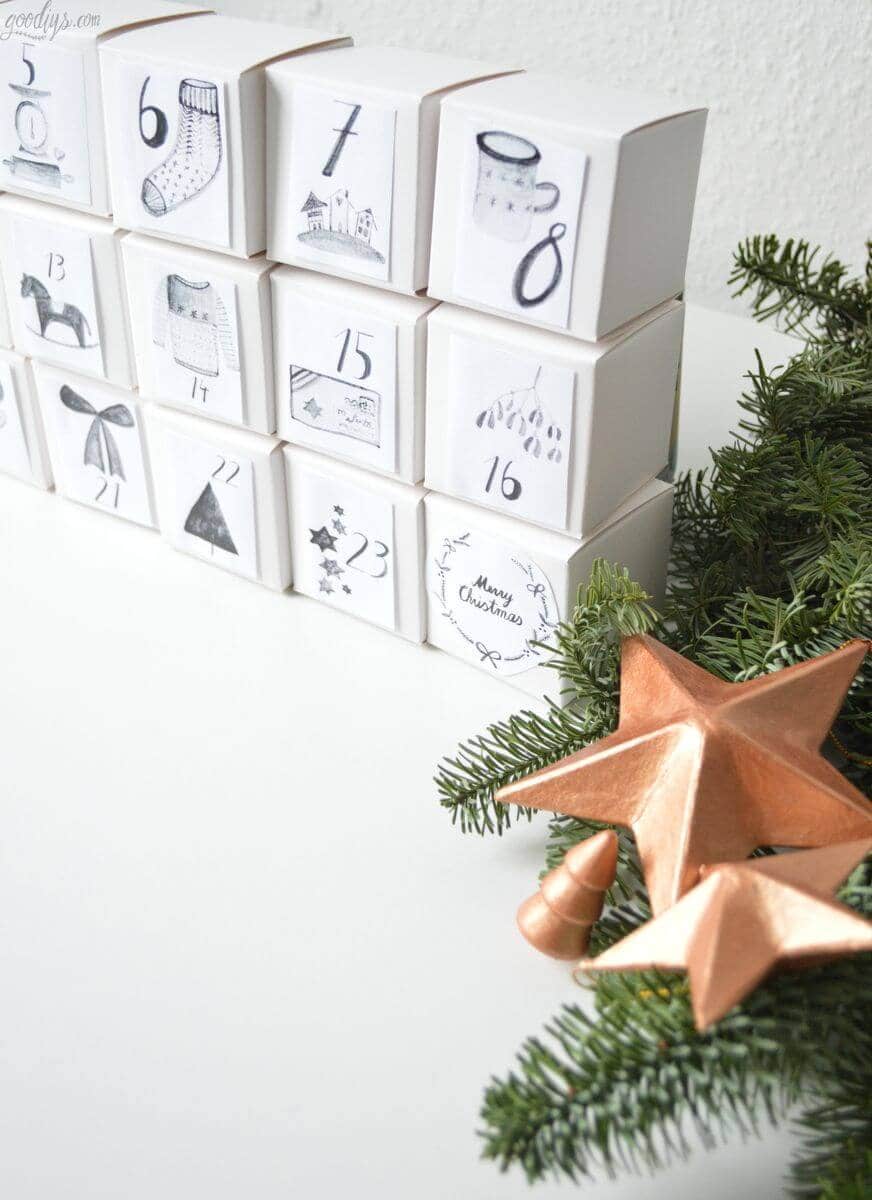 DIY Adventskalenderzahlen zum Ausdrucken