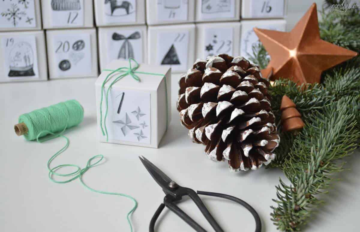 DIY Adventskalenderzahlen zum Ausdrucken