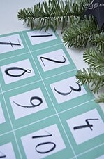 Printable für Adventskalenderzahlen