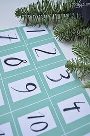 Printable für Adventskalenderzahlen