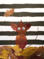 Waldtiere aus buntem Herbstlaub