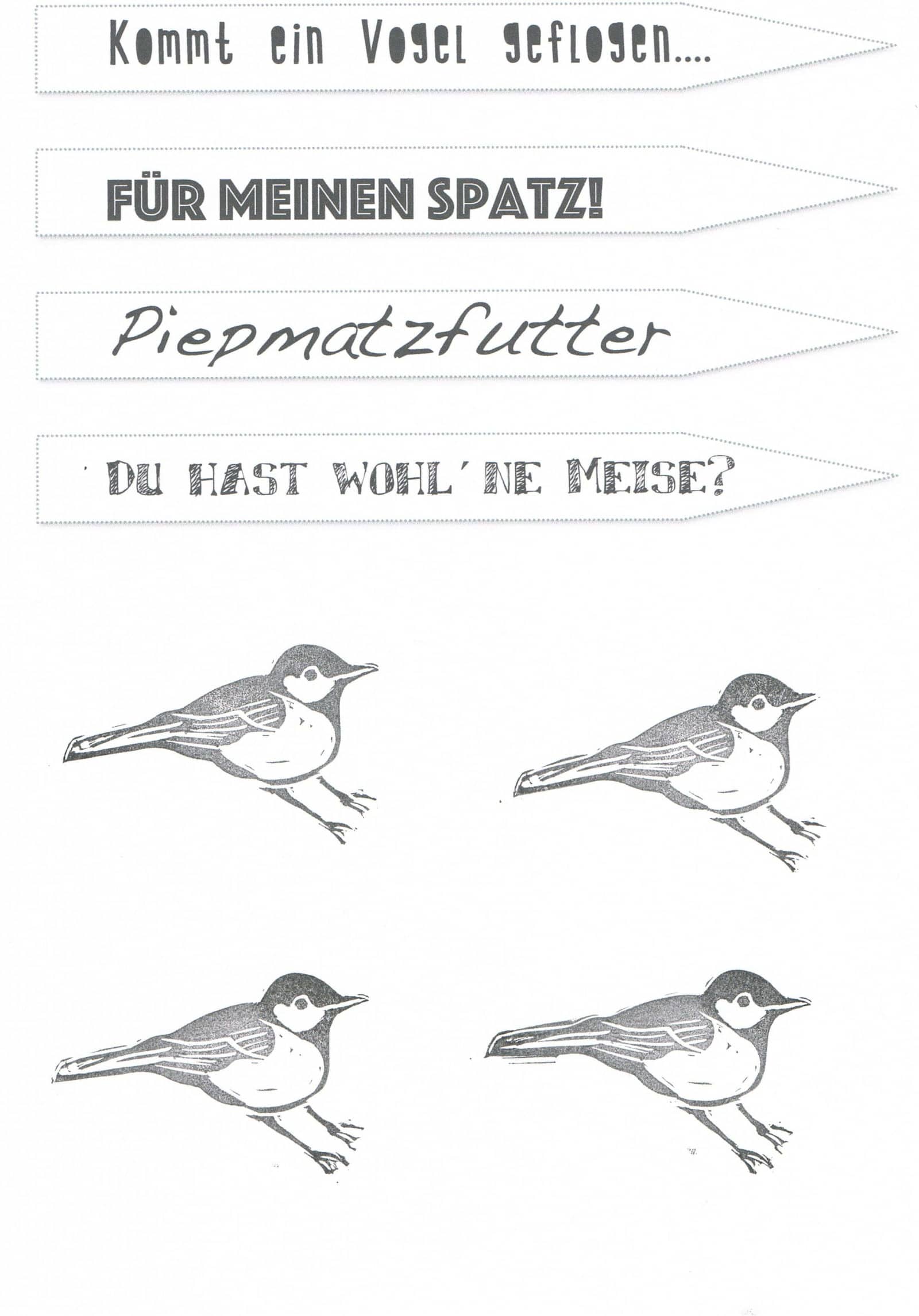 Geschenkidee: Vogelfutter freebie