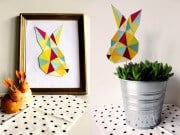 geometrischer Hase aus Farbkarten