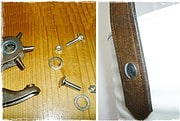 Upcycling-Dose mit Ledergriff