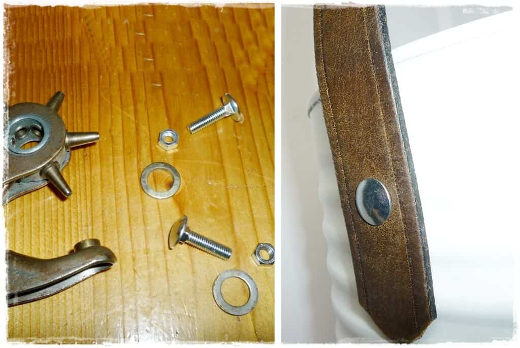 Upcycling-Dose mit Ledergriff
