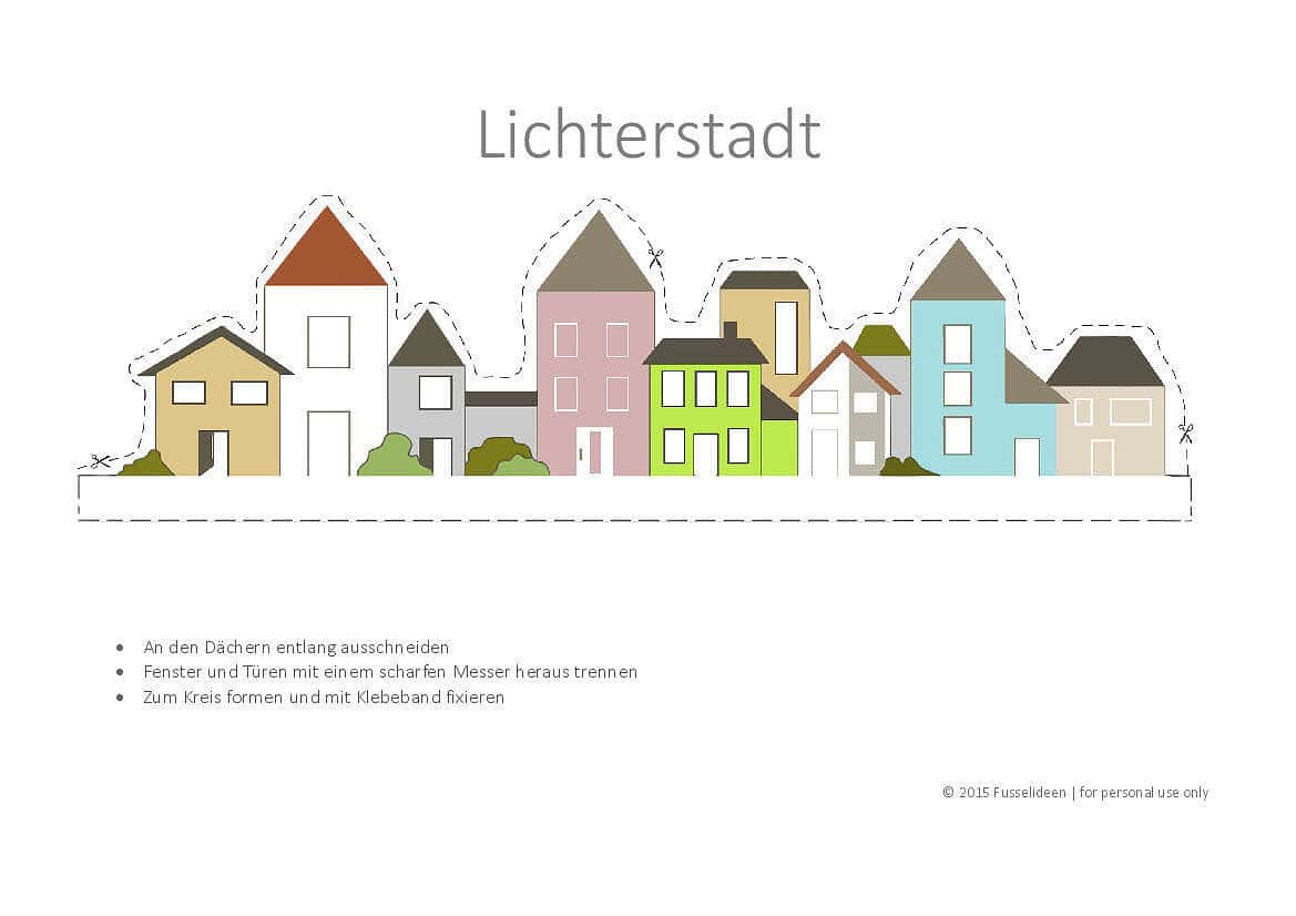 kleine Lichterstadt für den Schreibtisch