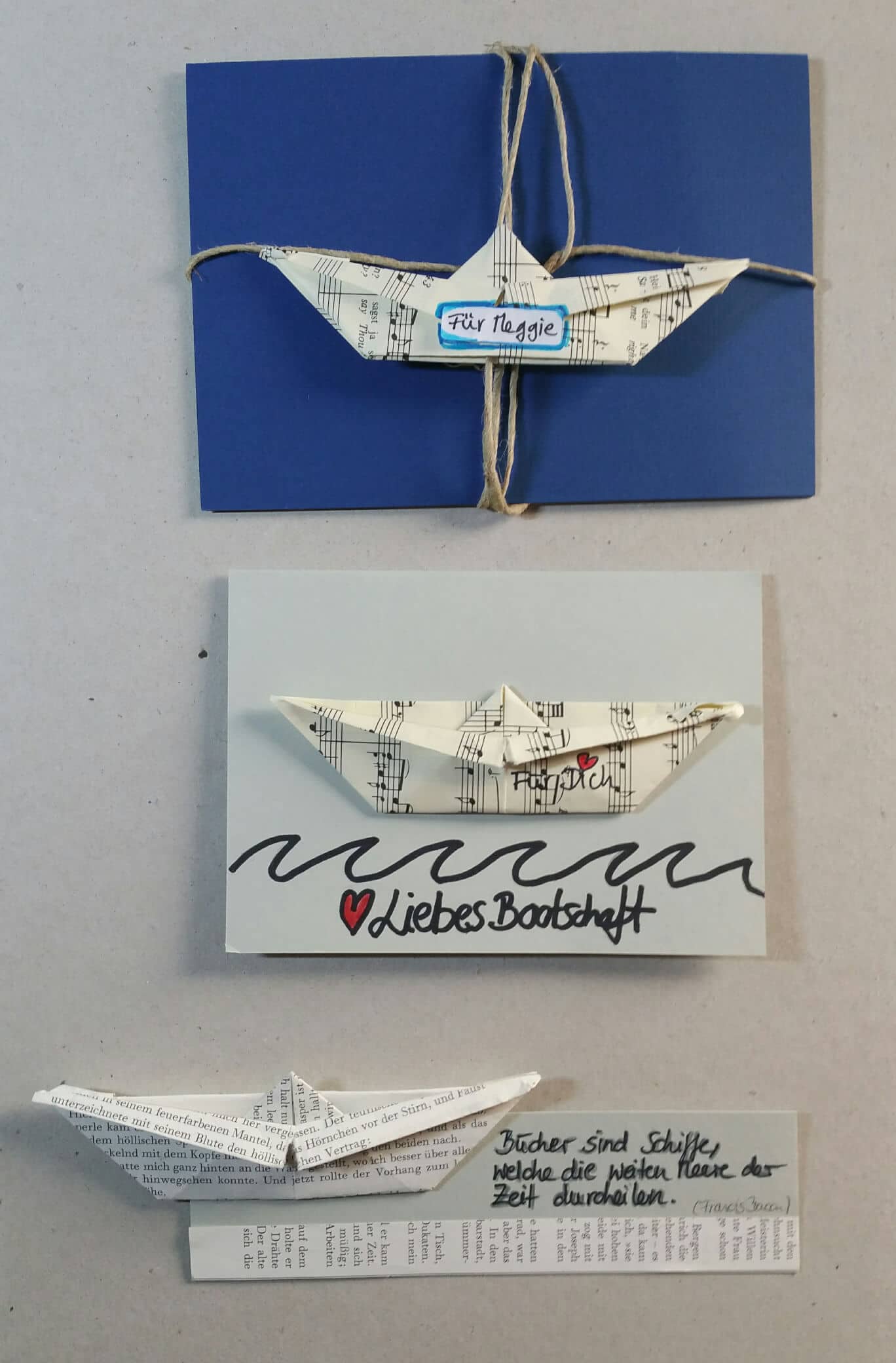  Papierschiff falten und Buchseiten upcyceln - Handmade Kultur Motiv 