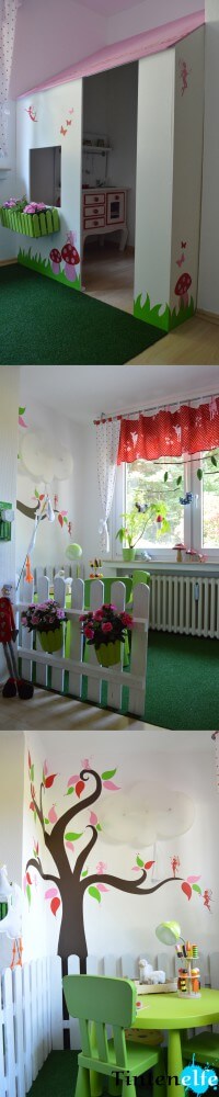 Kinderzimmer mit Haus, Garten und Elfen