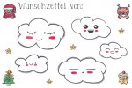 Wölkchen-Wunschzettel zum Ausdrucken