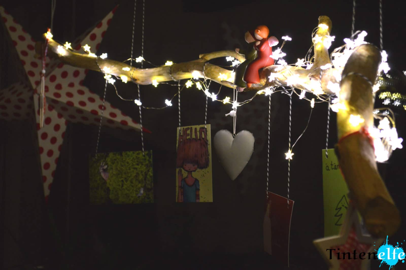 Weihnachtsdeko – Postkartenliebe am Ast