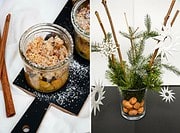 Apfel Mandel Crumble im Glas mit Amarettinistreuseln, einer extra Portion Zimt & Vanillequark + Zackensterne