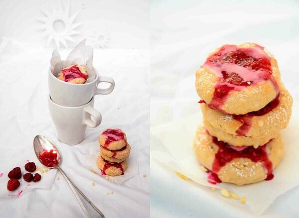 Himmlische Himbeerplätzchen mit weißer Schokolade - aus der Weihnachtsbäckerei