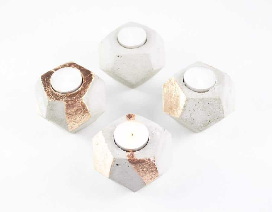 DIY  Beton-Teelichter als Adventskranz