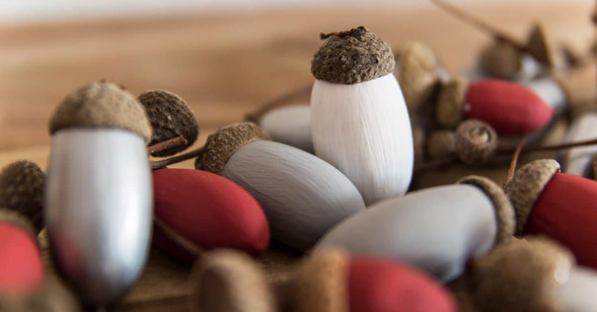 Bemalte Eicheln -DIY Weihnachtsdeko / Herbstdeko
