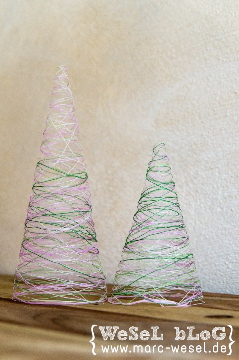 Garn Weihnachtsbäume – DIY Weihnachtsdeko