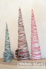 Garn Weihnachtsbäume – DIY Weihnachtsdeko