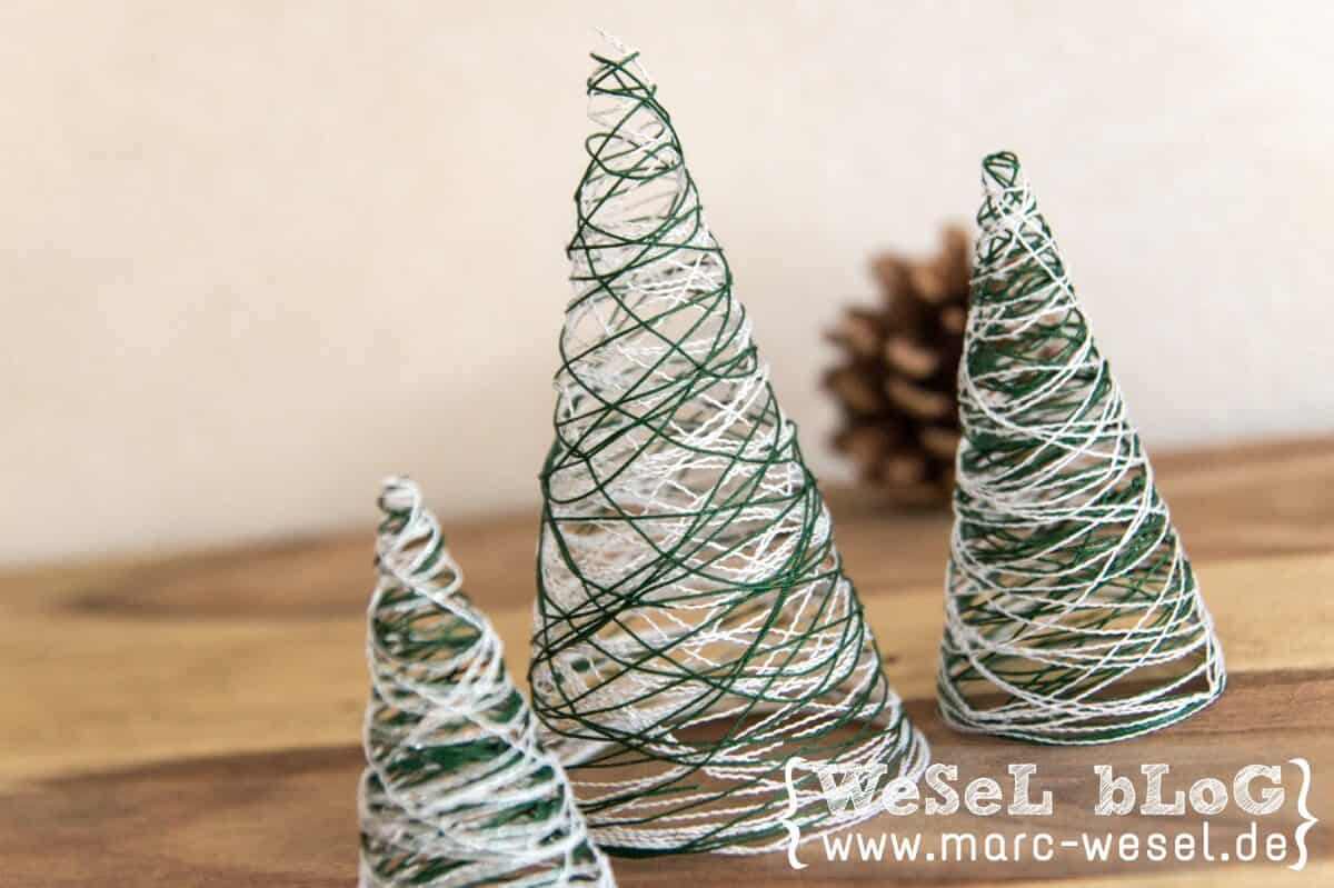 Garn Weihnachtsbäume – DIY Weihnachtsdeko