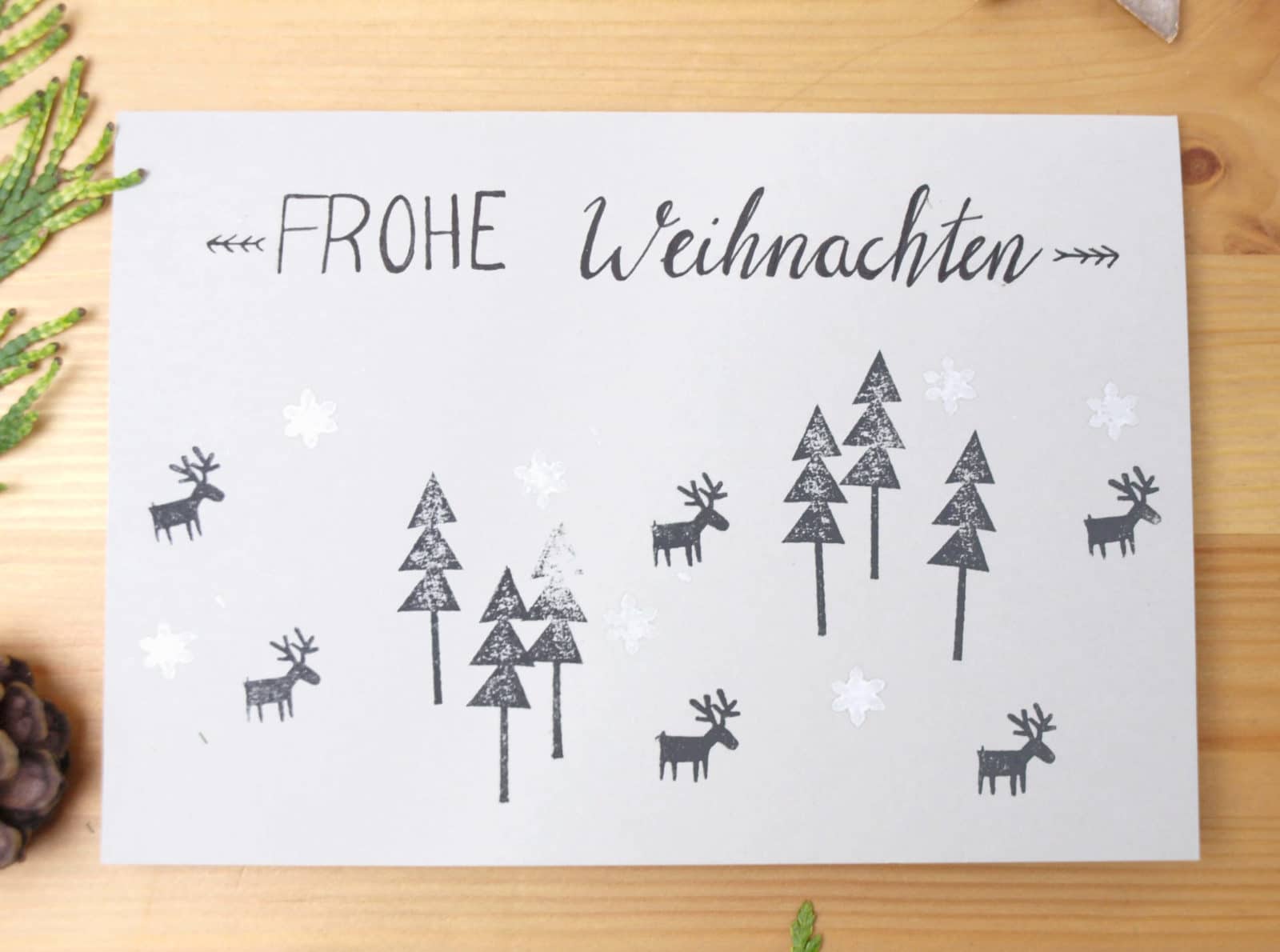 Weihnachnachtskarten mit Stempeln gestalten