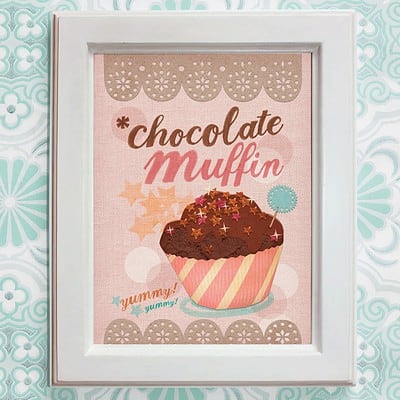 CHOCOLATE MUFFIN / Print auf Leinenpapier / A4