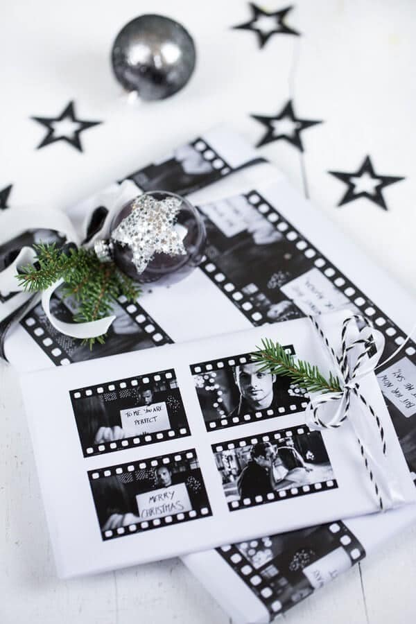 DIY: Weihnachtliches Geschenkpapier mit Filmmotiv + printable freebies