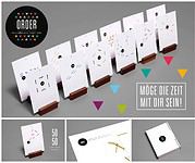 Kreative Handmade Kalender mit bunten geometrischen Formen und nachhaltigem Design, ideal für individuelle Planung und kreative Gestaltung, präsentiert von HANDMADE Kultur.