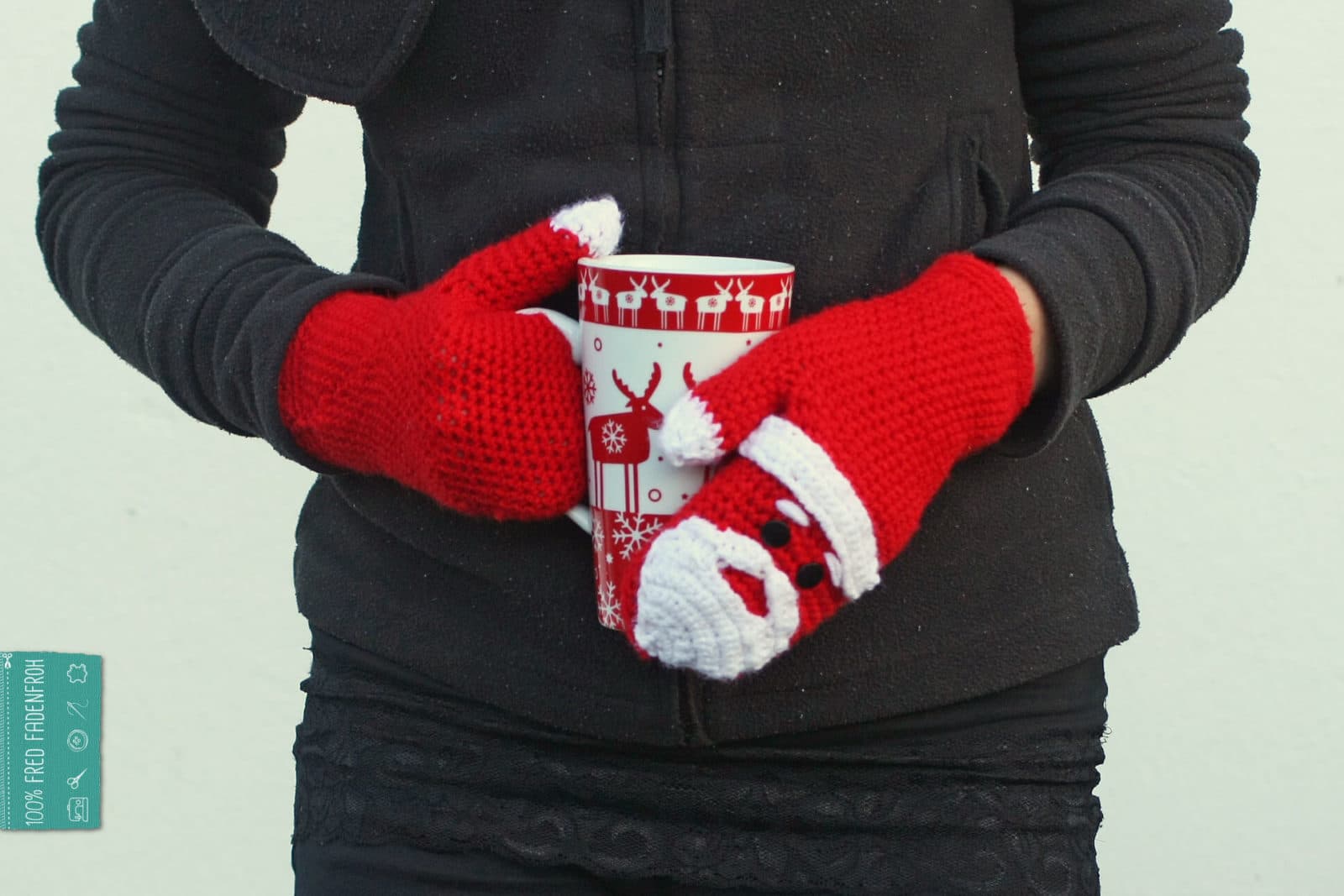 Häkel-Anleitung „Handschuhe á la Weihnachtsmann“