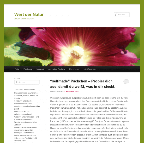 Wert der Natur - zurück zu den Wurzeln Wert der Natur - zurück zu den Wurzeln