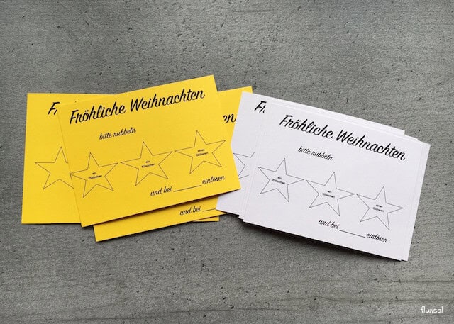 Ein Rubbellos für Weihnachten zum verschenken