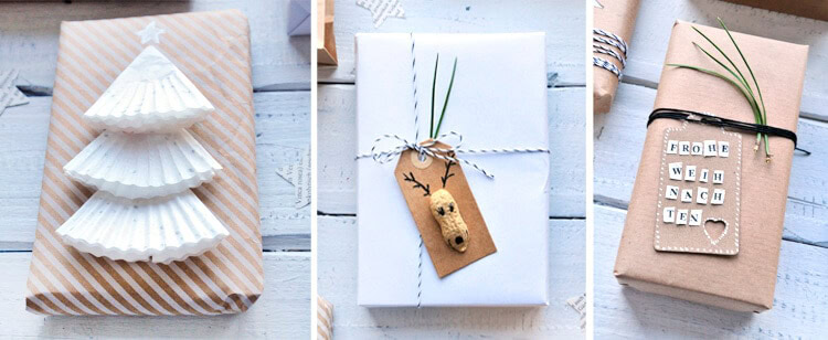 DIY – 9 schöne und wirkungsvolle Verpackungen für Weihnachtsgeschenke mit Packpapier und einfachen Materialien