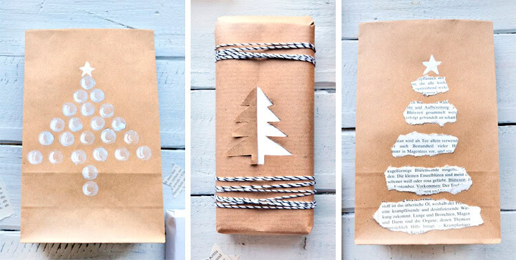 DIY – 9 schöne und wirkungsvolle Verpackungen für Weihnachtsgeschenke mit Packpapier und einfachen Materialien
