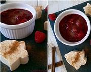 Orangen-Parfait mit Himbeersauce