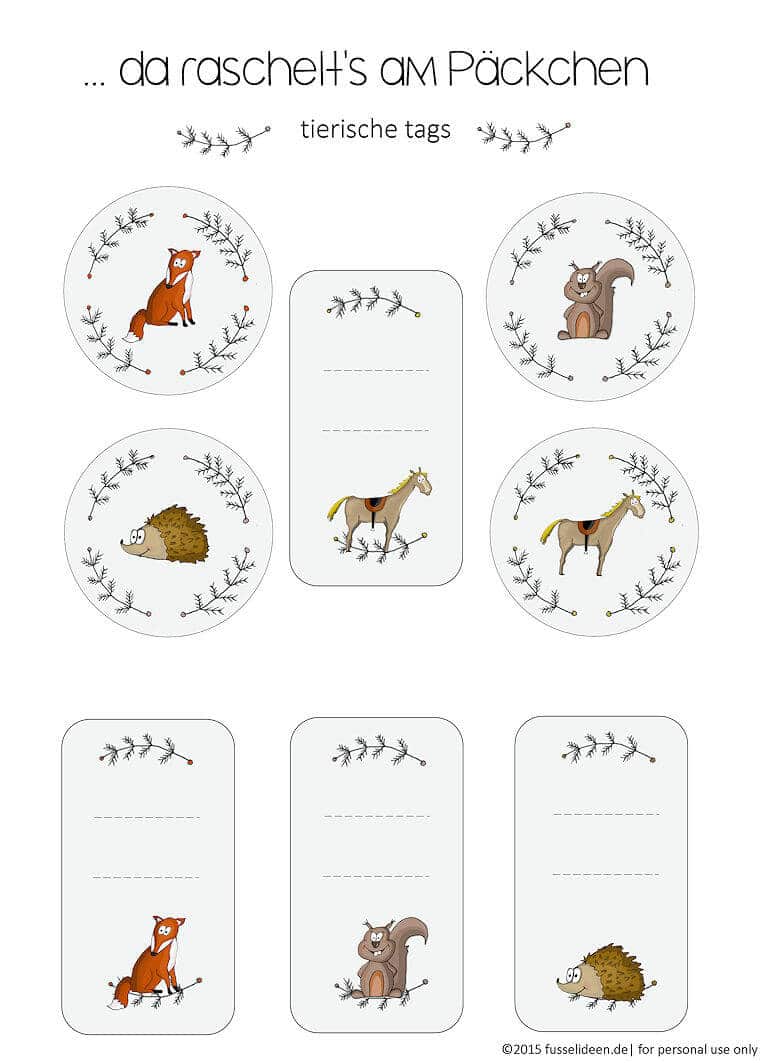 tierische Geschenkanhänger