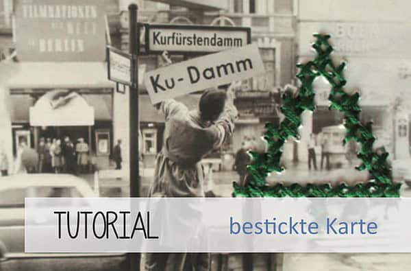 Bestickte Postkarte