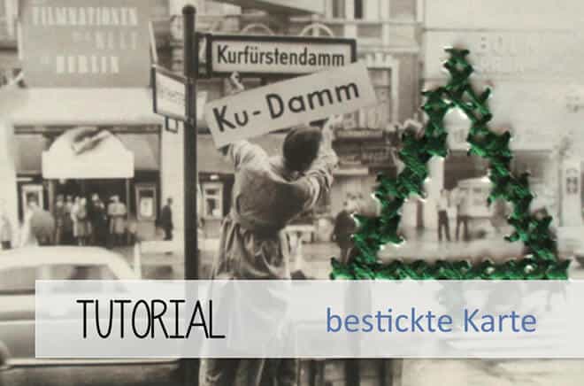 Bestickte Postkarte