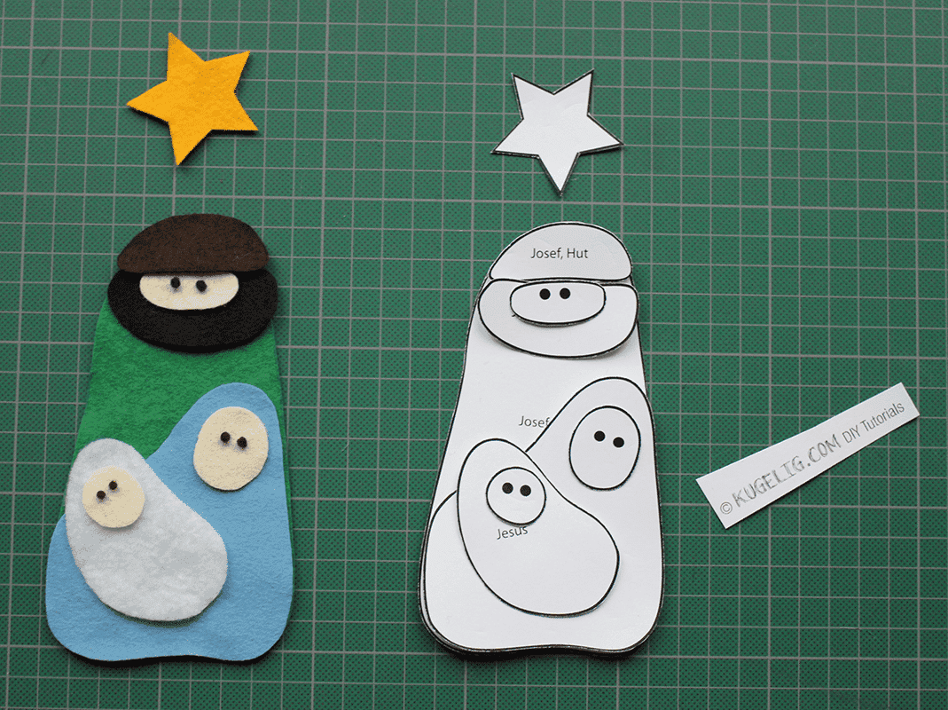 Weihnachtskrippe aus Filz {Freebie}