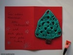 Weihnachtskarte mit Häkel-Baum