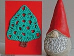 Weihnachtskarte mit Häkel-Baum