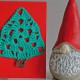 Weihnachtskarte mit Häkel-Baum