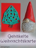 Weihnachtskarte mit Häkel-Baum