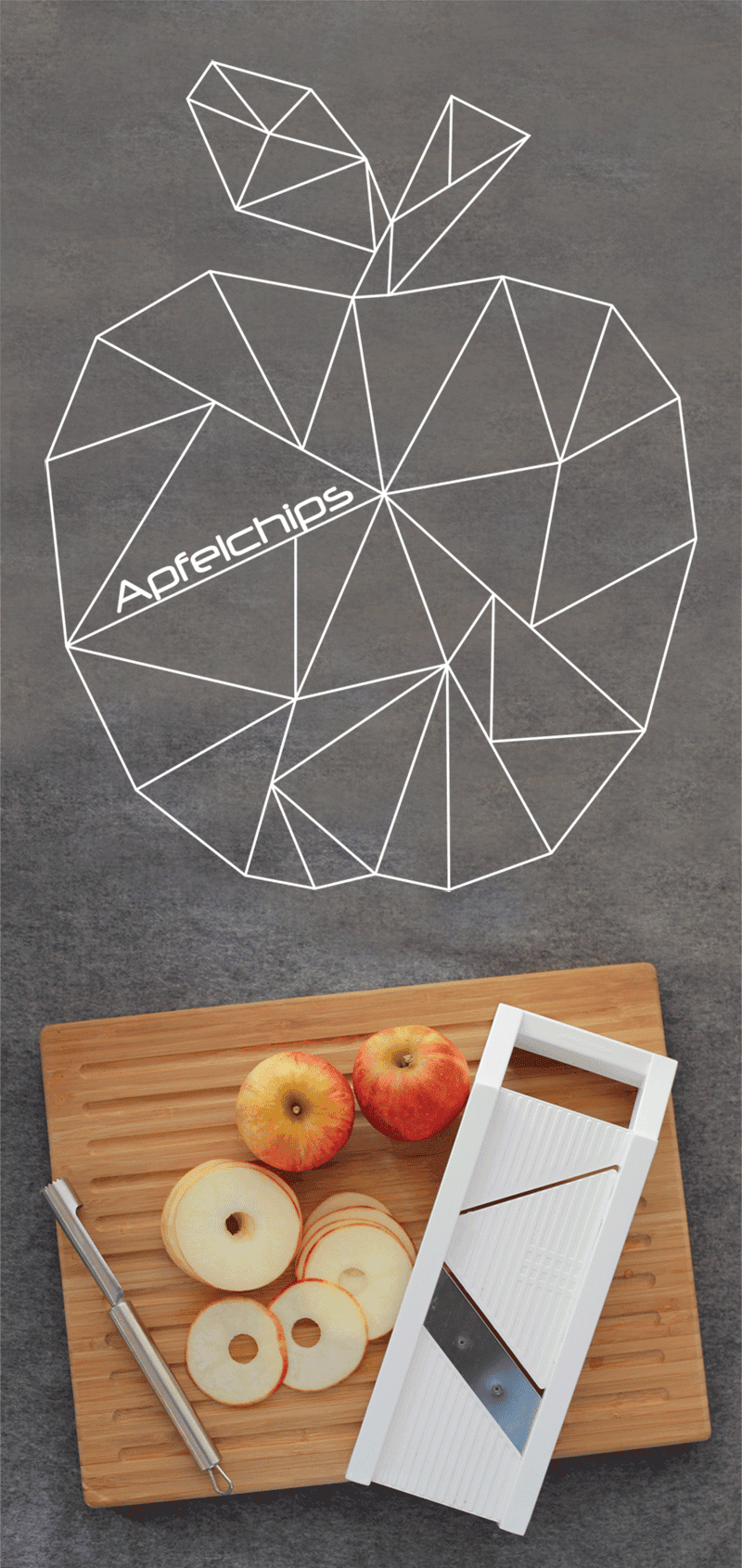 Dicke Apfelchips & Etiketten Freebie