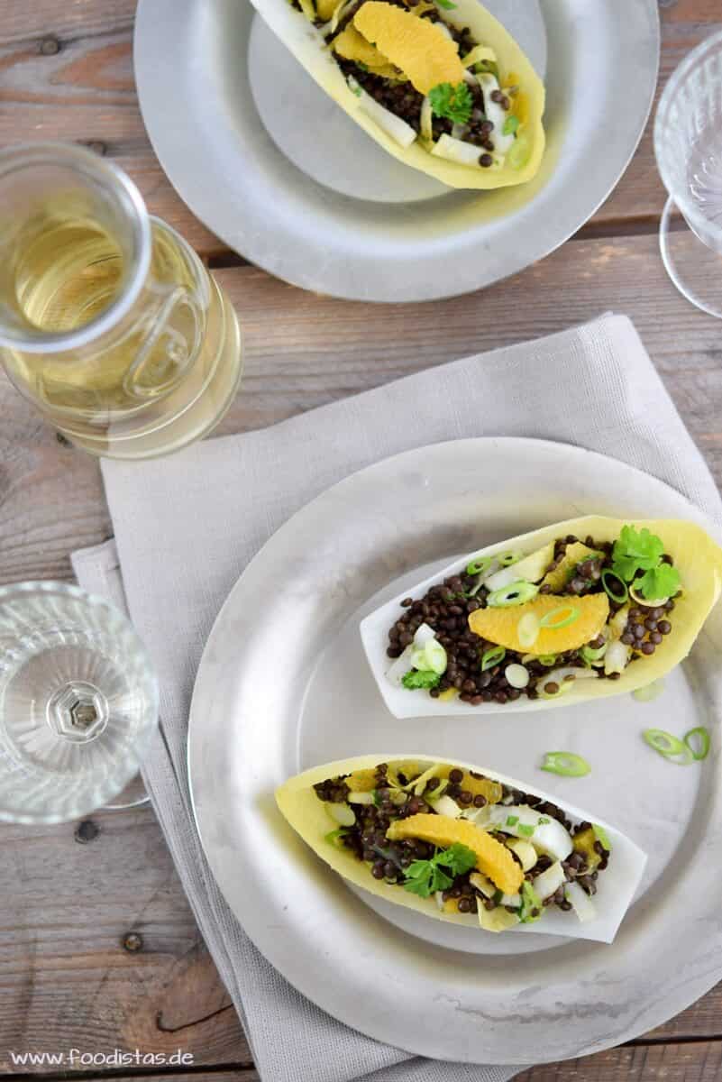 Chicorée-Linsensalat mit Orange von den [Foodistas]