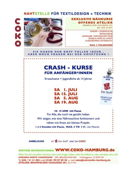 CRASH-KURSE für ANFÄNGER bei COKO in Hamburg-NORD/ Bramfeld